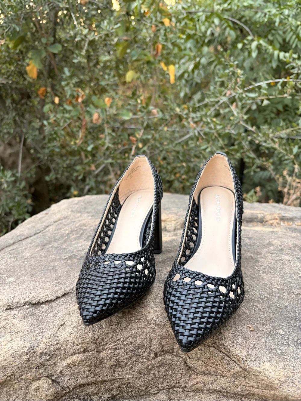 Woven Black Marx Fisher Heels